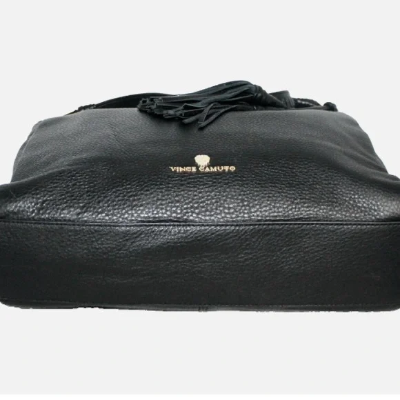 Vince Camuto Cesil Hobo shoulder bag doubleTassel blk pebbled leather w/Dustbag - Picture 3 of 13